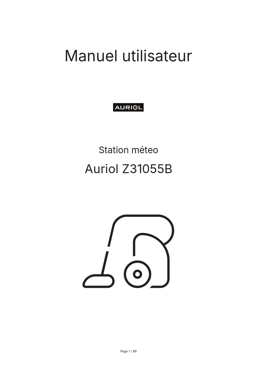 Image de la première page du manuel de l'appareil Z31055B