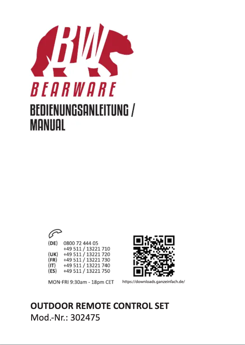 Image de la première page du manuel de l'appareil 302475