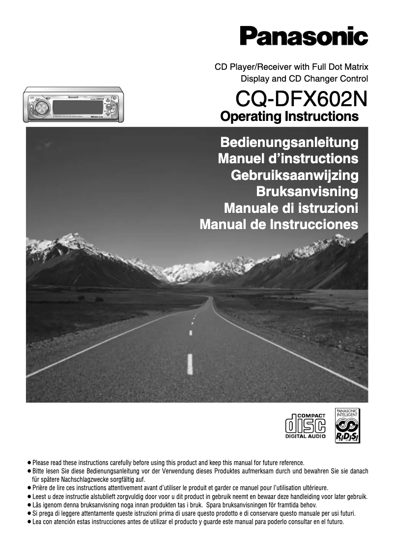 Page 1 de la notice Manuel utilisateur Panasonic CQ-DFX602N