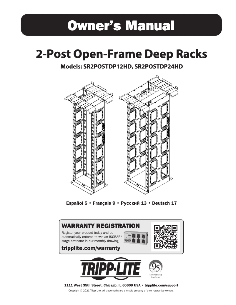 Page n°1 - Manuel utilisateur Tripp Lite SmartRack SR2POSTDP12HD