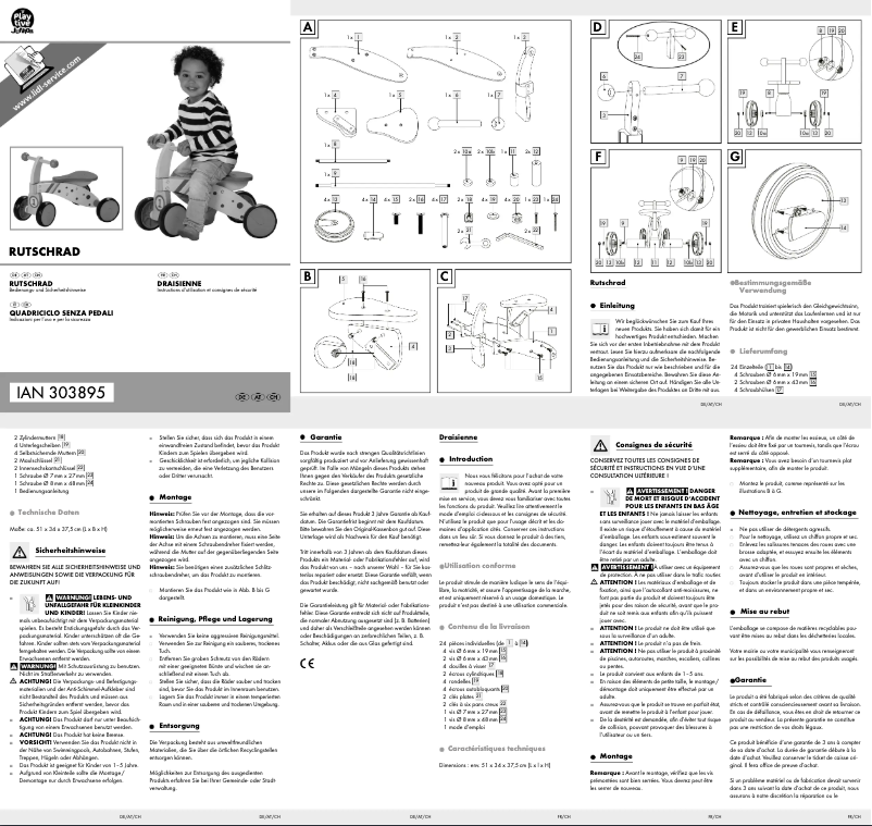Page 1 de la notice Manuel utilisateur Playtive HG04096