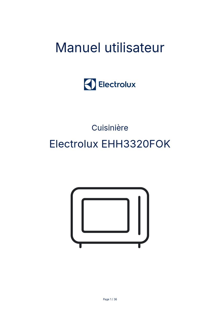 Image de la première page du manuel de l'appareil EHH3320FOK