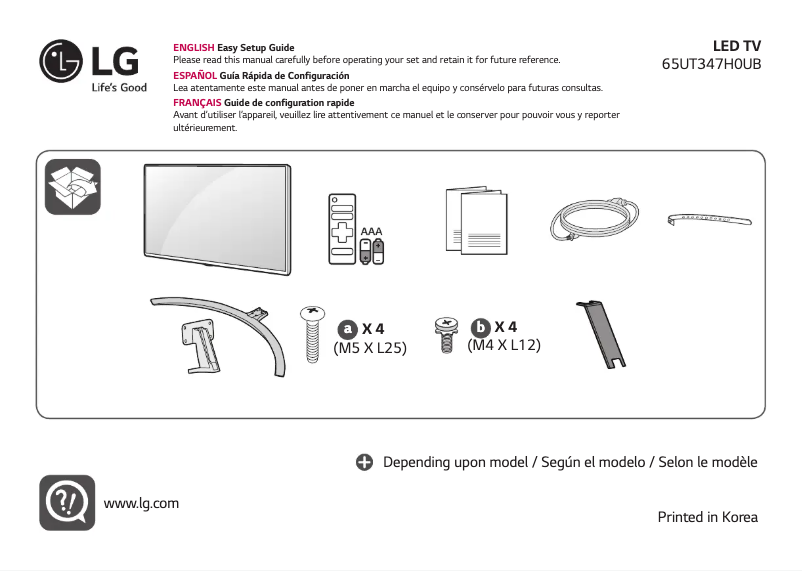 Página 1 del manual Manual de usuario LG 65UT347H