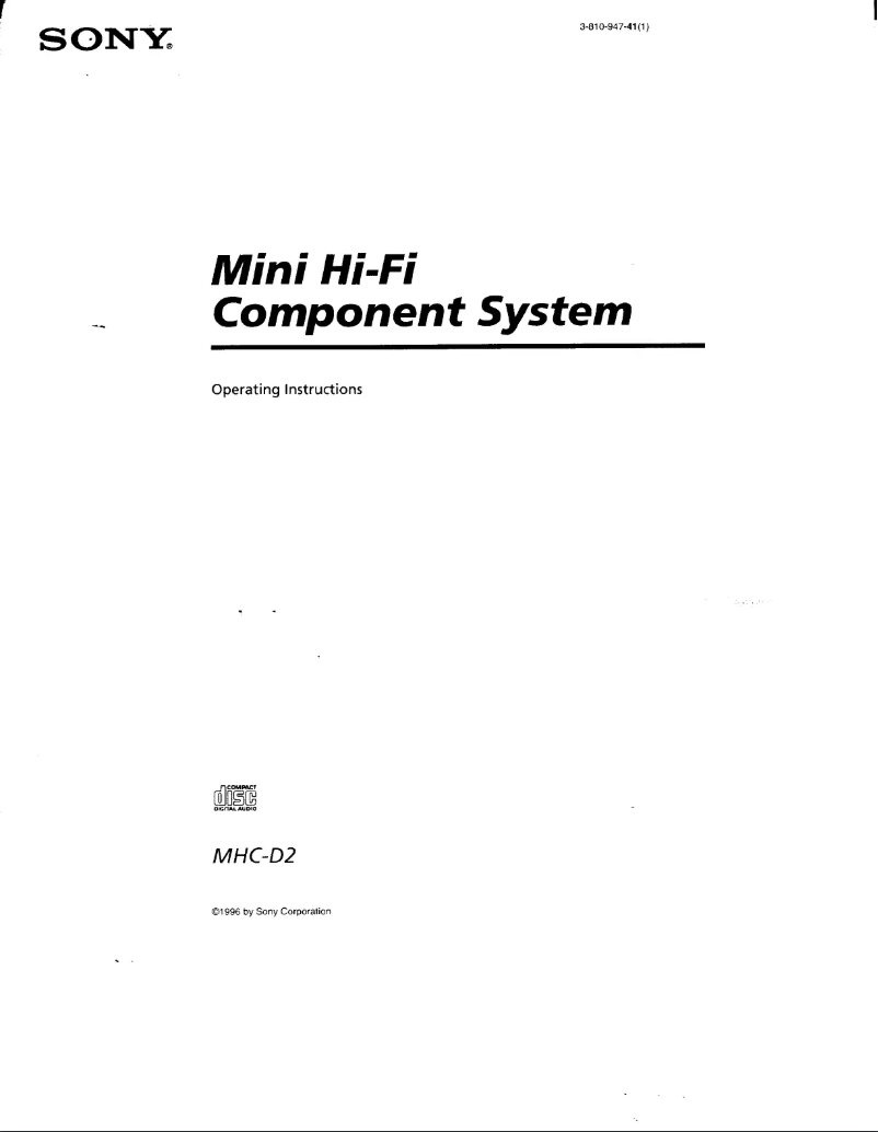 Página 1 del manual Manual de usuario Sony MHC-D2