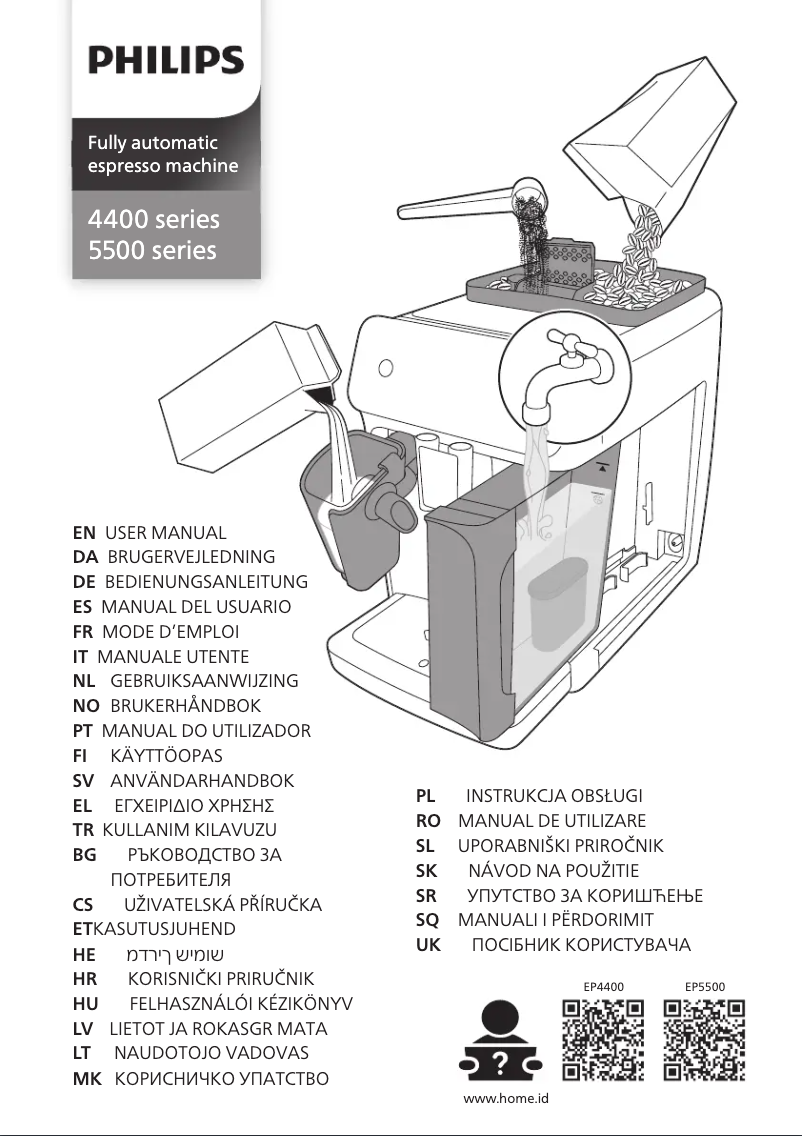 Page n°1 - Manuel utilisateur Philips 5500 Series LatteGo EP5549