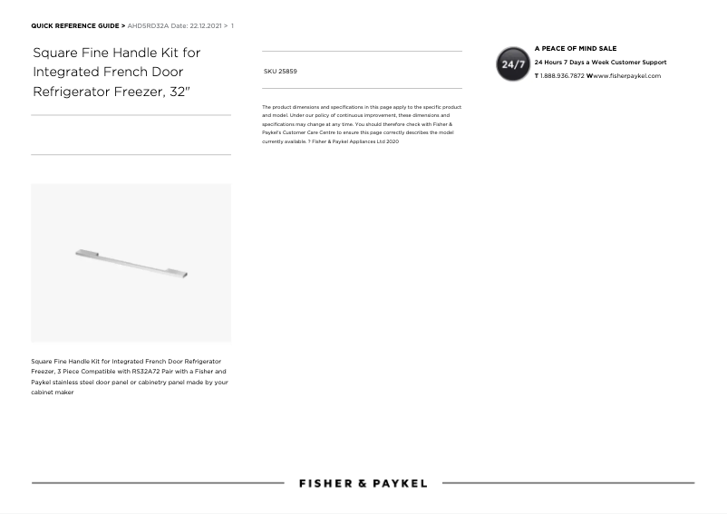 Page n°1 - Manuel utilisateur Fisher & Paykel AHD5RD32A