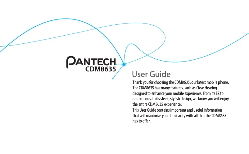 Page n°1 - Manuel utilisateur Pantech CMD8635