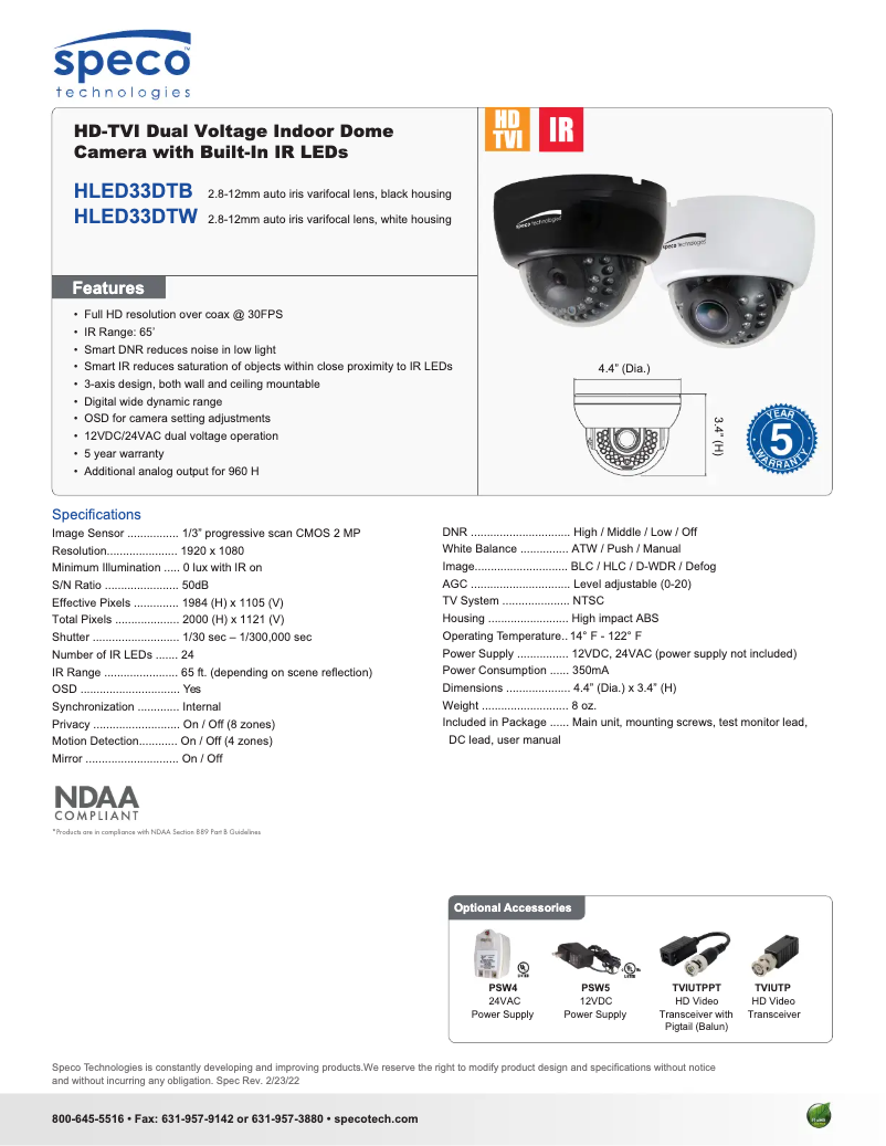 Image de la première page du manuel de l'appareil HLED33DTB