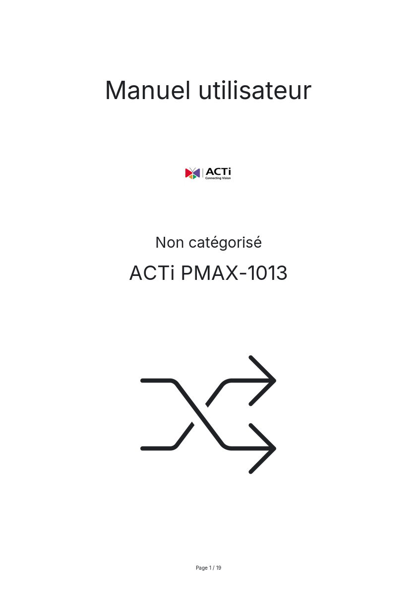Image de la première page du manuel de l'appareil PMAX-1013