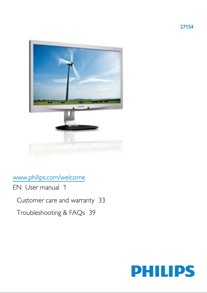 Image de la première page du manuel de l'appareil Brilliance 271S4LPYEB