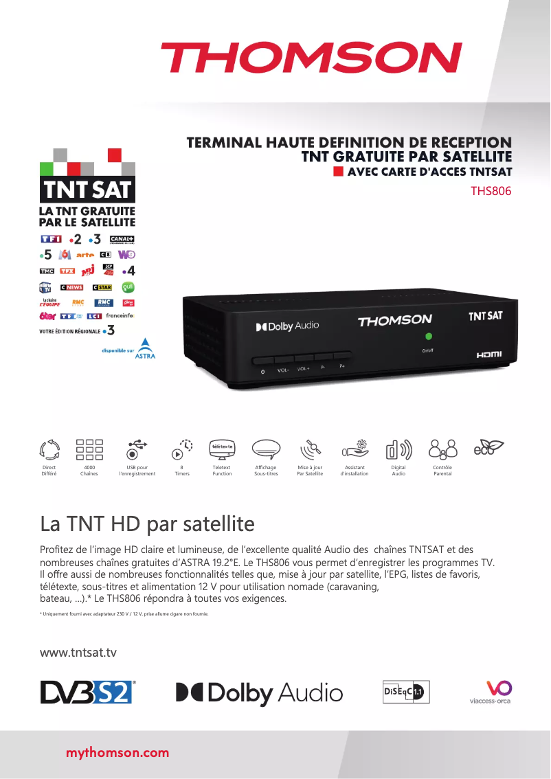Page 1 de la notice Brochure Thomson THS806
