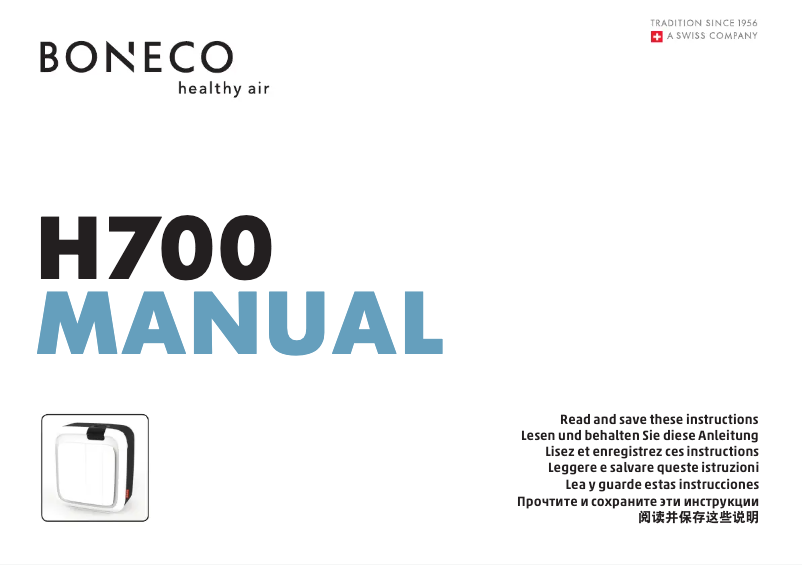 Page 1 de la notice Manuel utilisateur Boneco H700