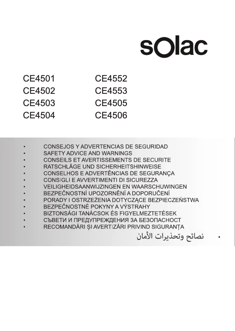 Page n°1 - Instructions de sécurité Solac Squissita Easy CE4503