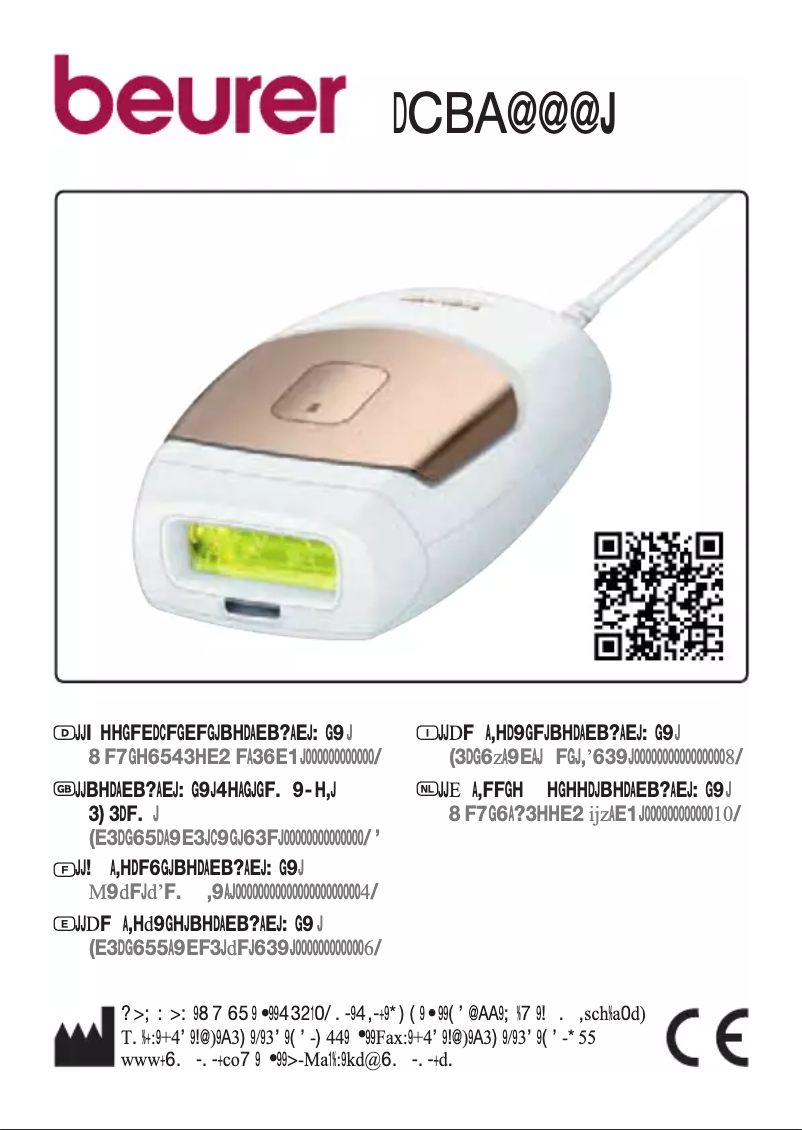 Page n°1 - Manuel utilisateur Beurer SatinSkin Pro IPL 7000