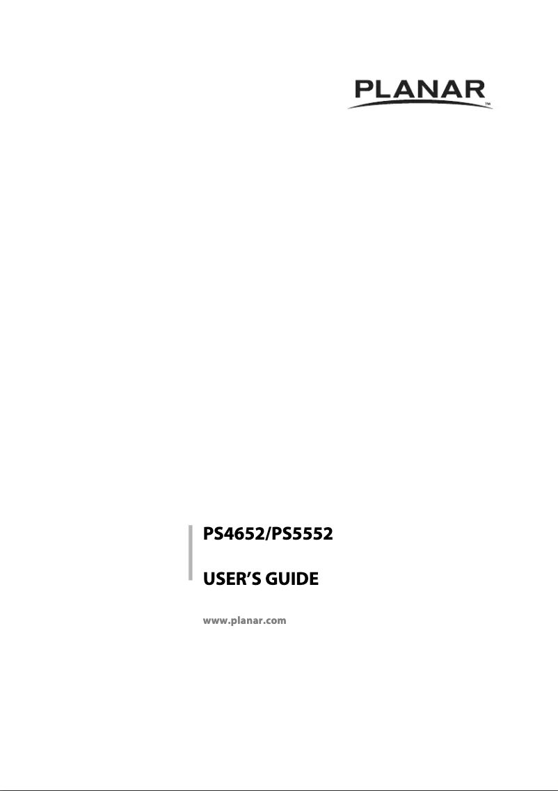 Page n°1 - Manuel utilisateur Planar PS5552