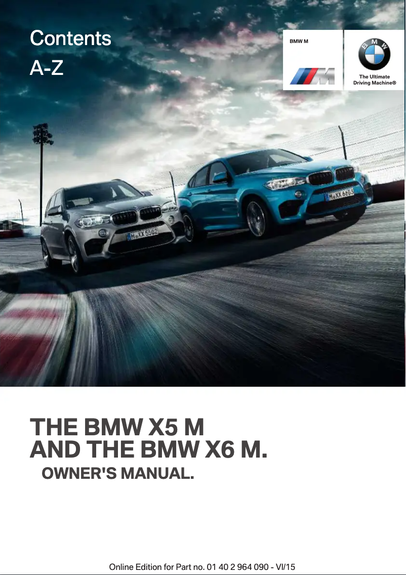 Page 1 de la notice Manuel utilisateur BMW X5 M (2015)