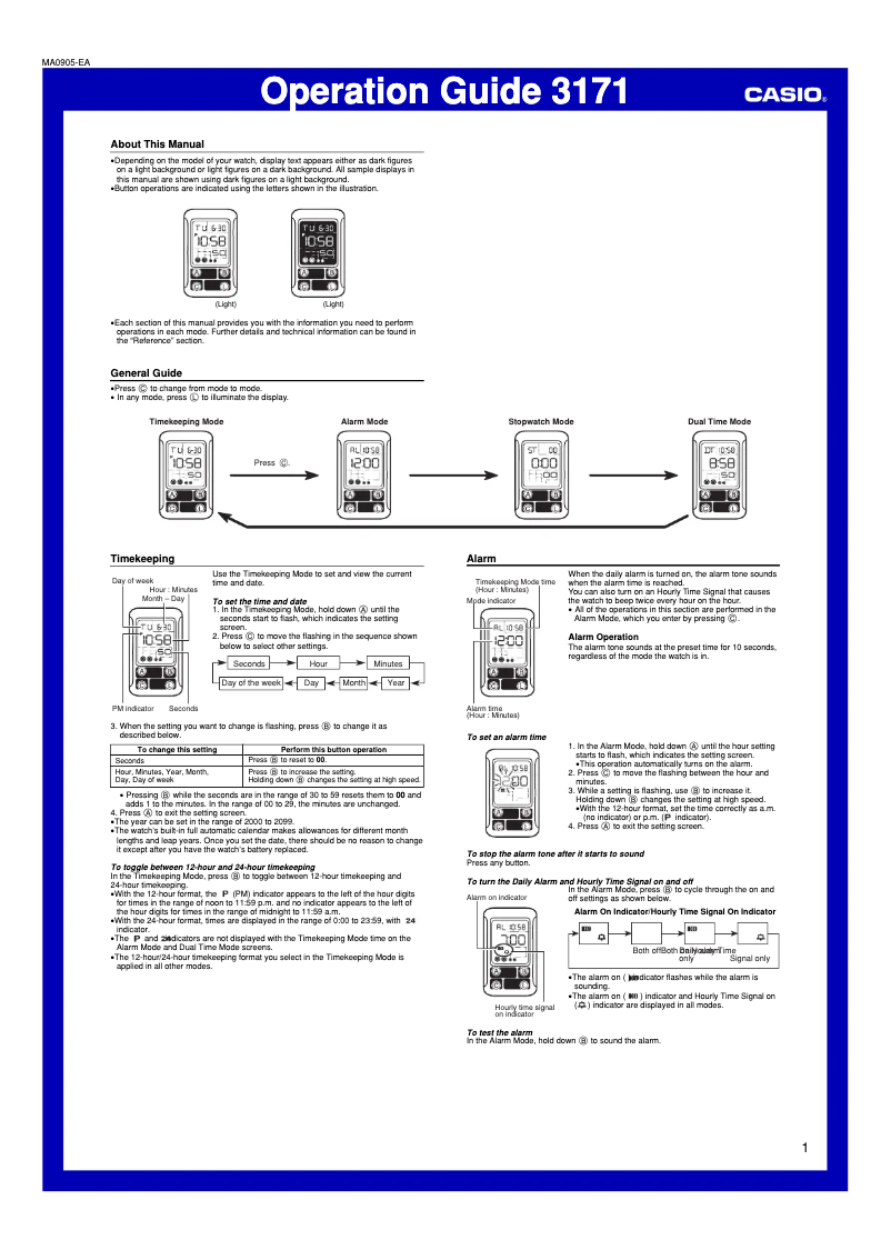 Page 1 de la notice Manuel utilisateur Casio LDF-52-1A