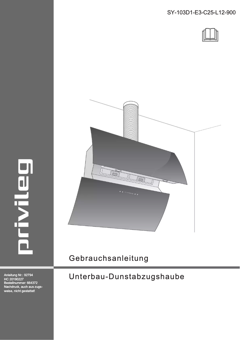 Página 1 del manual Manual de usuario Hanseatic SY-103D1-E3-C25-L12-900