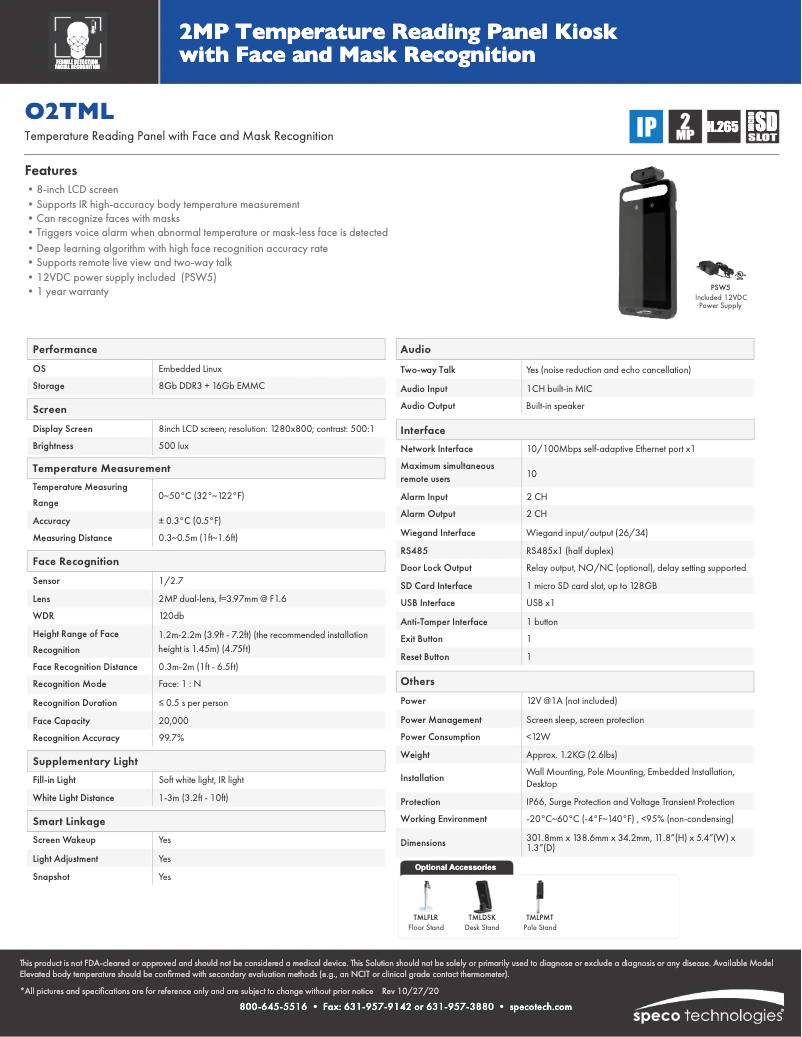 Imagen de la primera página del manual del dispositivo O2TML
