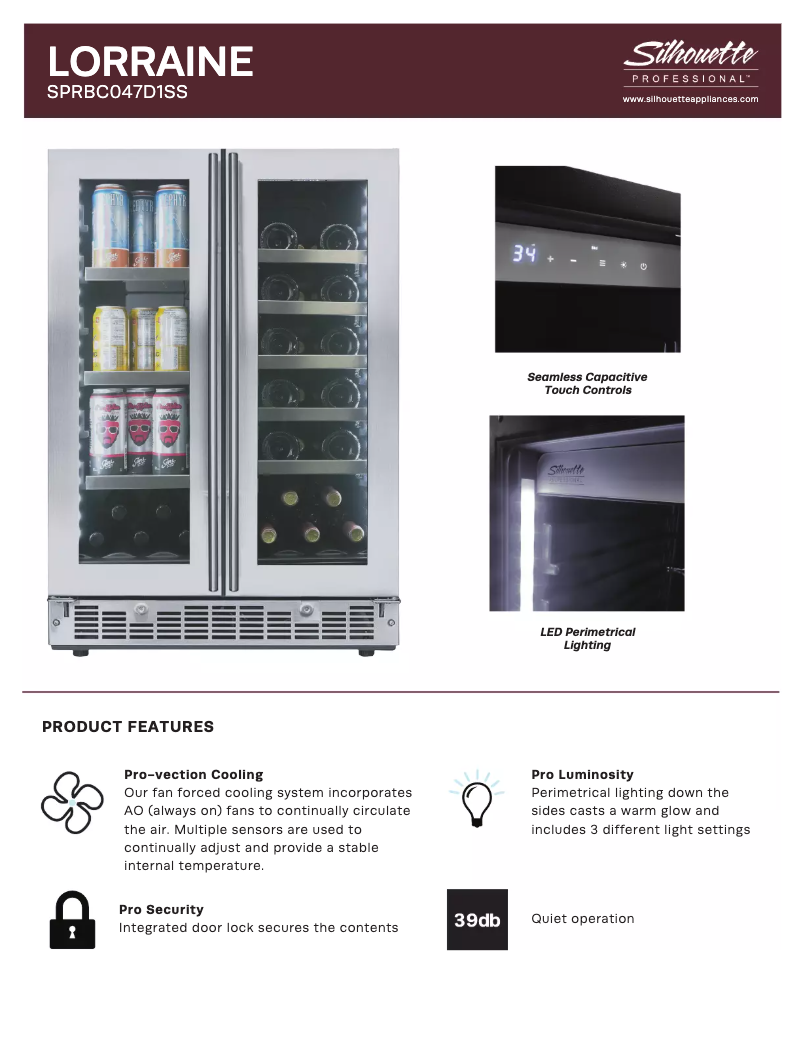 Page n°1 - Fiche technique Danby SPRBC047D1SS