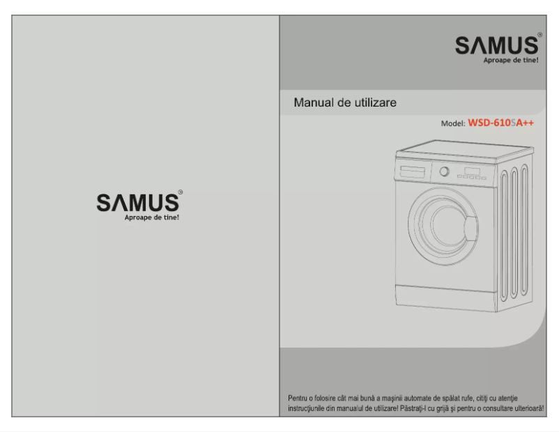 Page n°1 - Manuel utilisateur Samus WSD-610A++