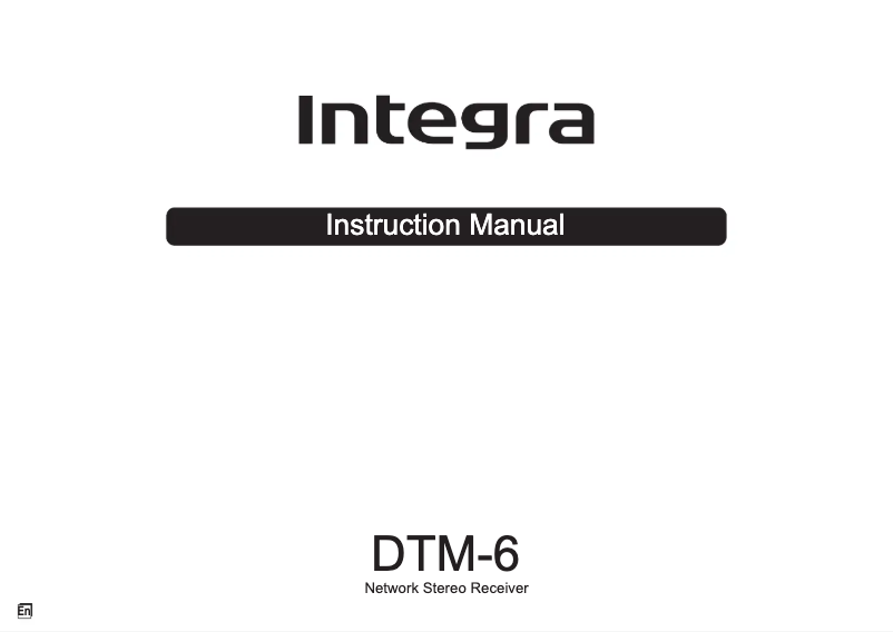 Page n°1 - Manuel utilisateur Integra DTM-6
