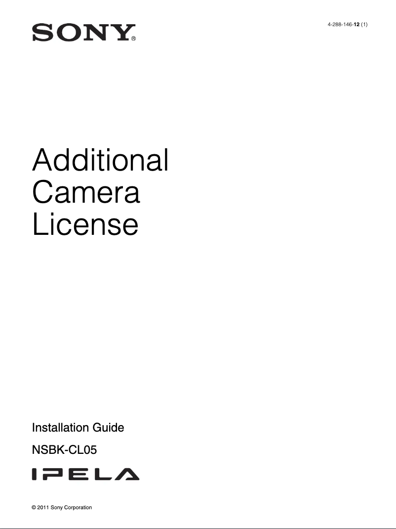 Page 1 de la notice Manuel utilisateur Sony NSBK-CL05