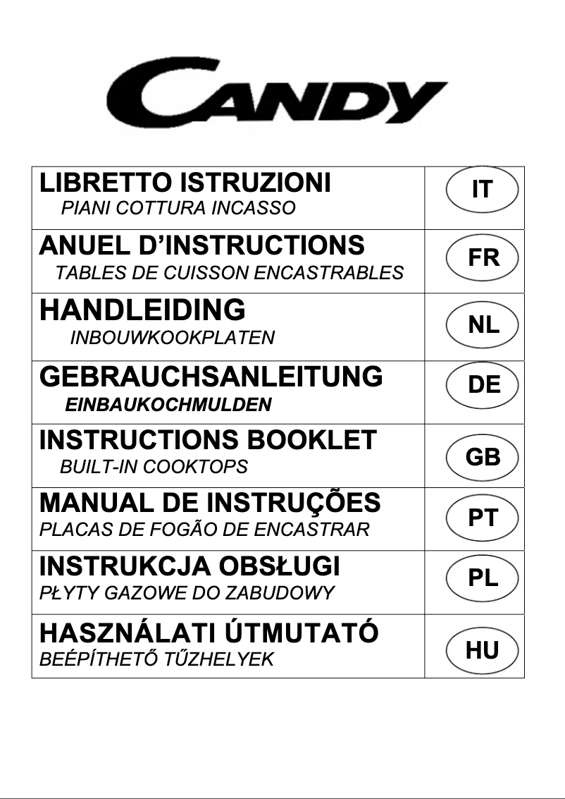 Page 1 de la notice Manuel utilisateur Candy PL 40 N