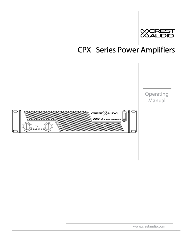 Page n°1 - Manuel utilisateur Crest Audio CPX 4