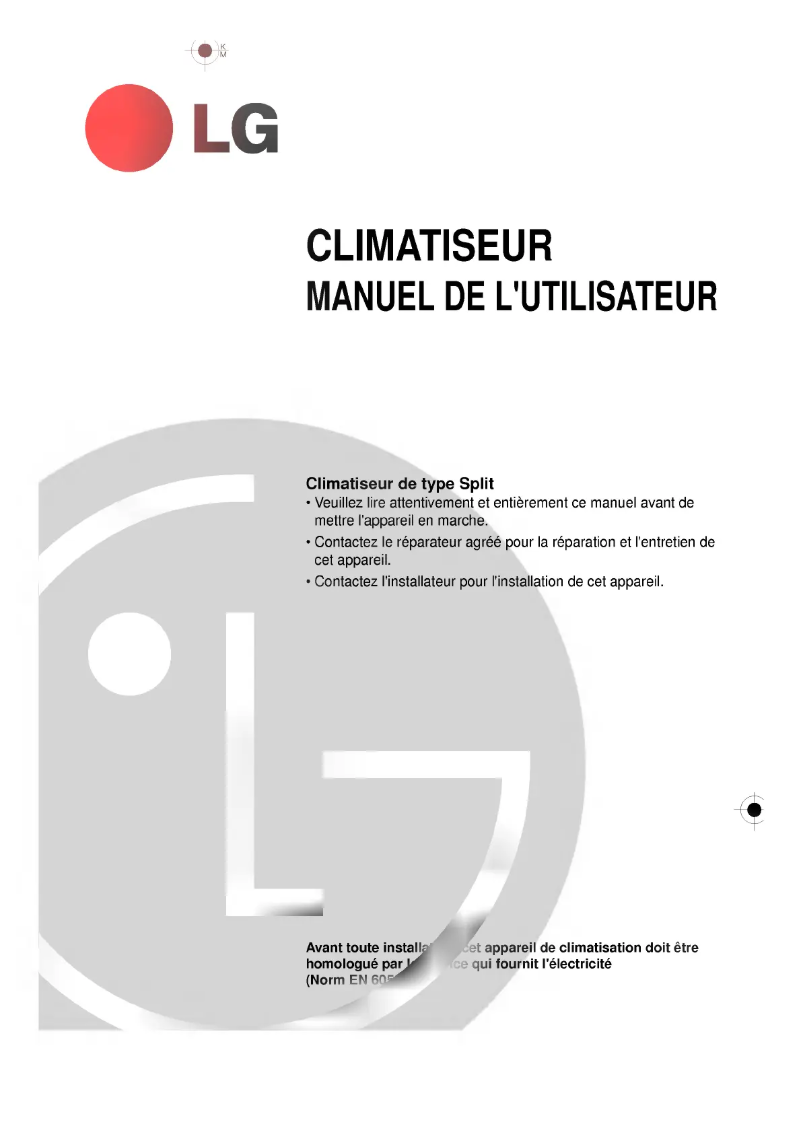 Page 1 de la notice Manuel utilisateur LG LS-D1860CL