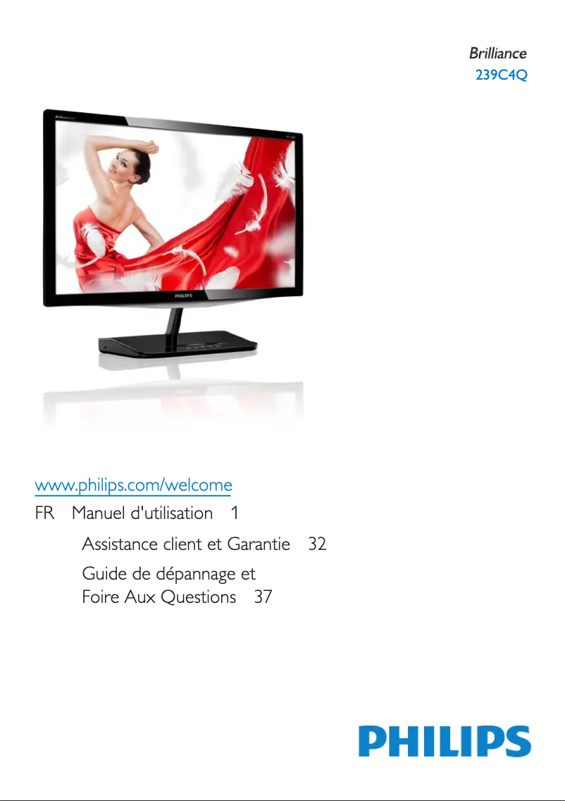 Page n°1 - Manuel utilisateur Philips Brilliance 239C4QHSB