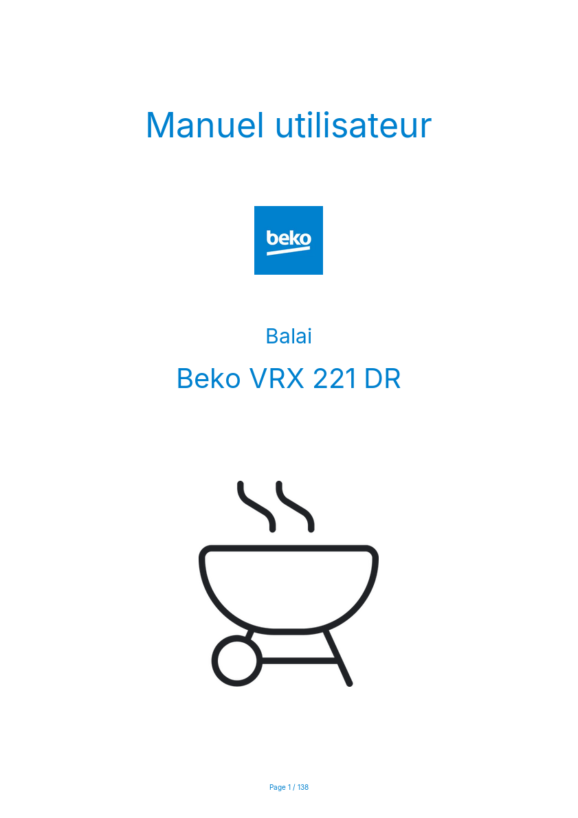 Image de la première page du manuel de l'appareil VRX 221 DR