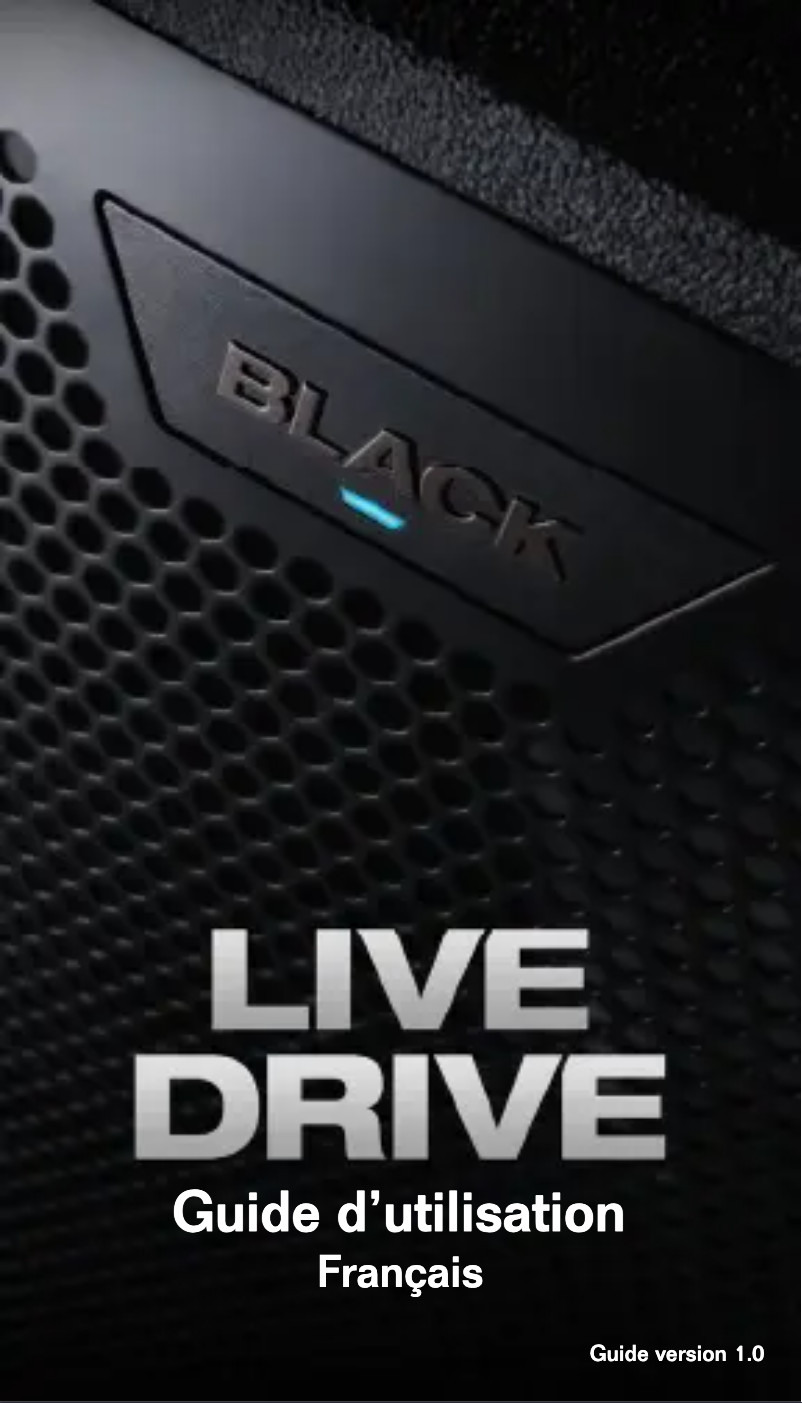 Page 1 de la notice Manuel utilisateur Alto Live-Drive