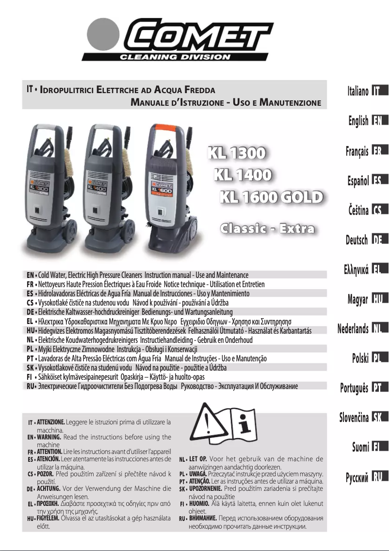 Image de la première page du manuel de l'appareil KL 1400 Extra