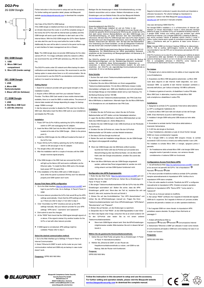 Image de la première page du manuel de l'appareil DG2-Pro