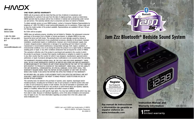 Image de la première page du manuel de l'appareil Zzz HX-B510