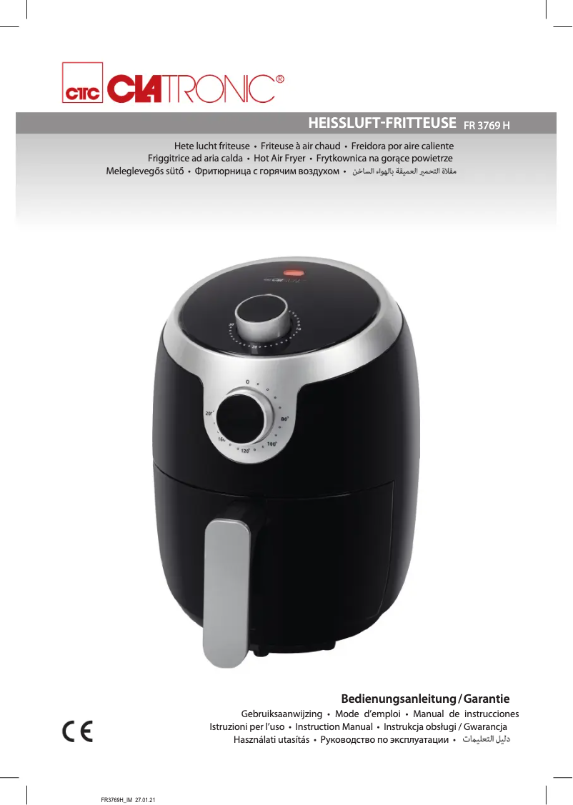 Page 1 de la notice Manuel utilisateur Clatronic FR 3769 H