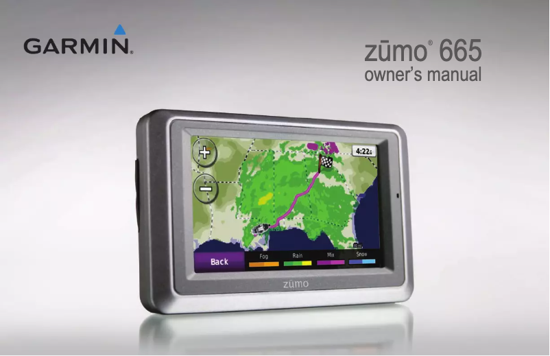Page n°1 - Manuel utilisateur Garmin zūmo 665LM