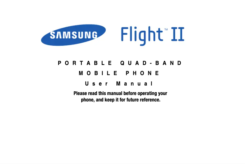 Page 1 de la notice Manuel utilisateur Samsung Flight II QWERTY