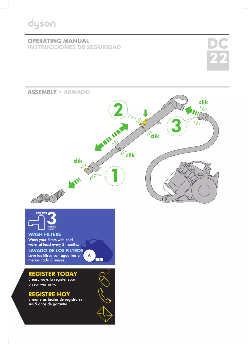 Page 1 de la notice Manuel utilisateur Dyson DC22