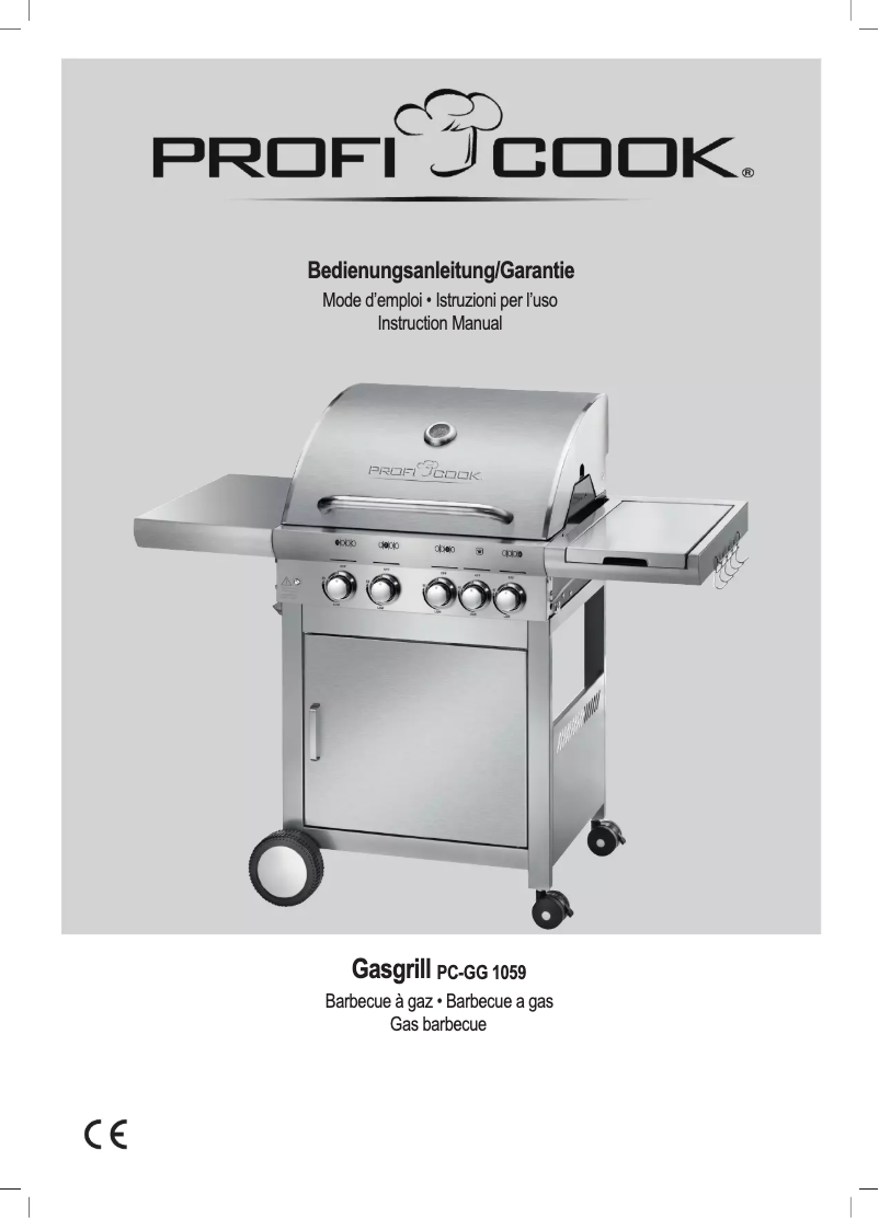 Page n°1 - Manuel utilisateur ProfiCook PC-GG 1059