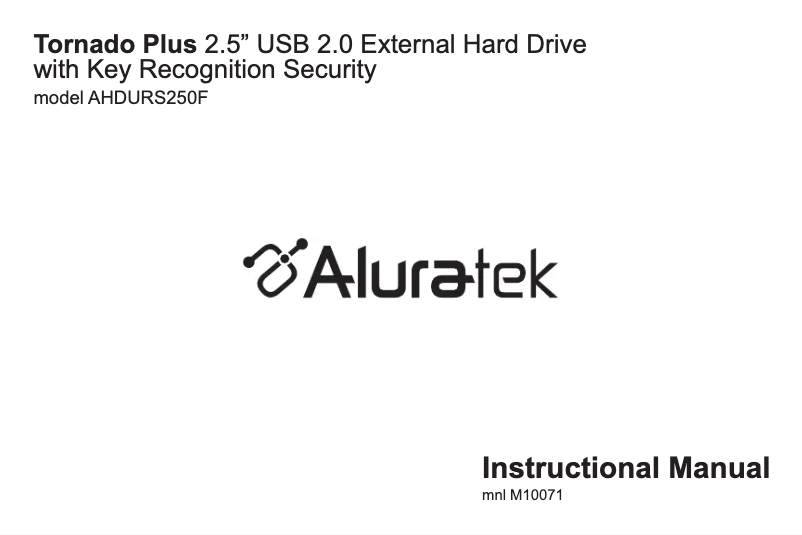 Page n°1 - Manuel utilisateur Aluratek ASDURS25064F