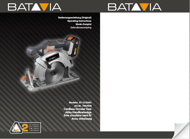 Página 1 del manual Manual de usuario Batavia BT-CCS003