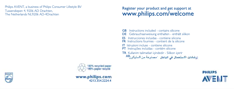 Page 1 de la notice Manuel utilisateur Philips Avent SCF176