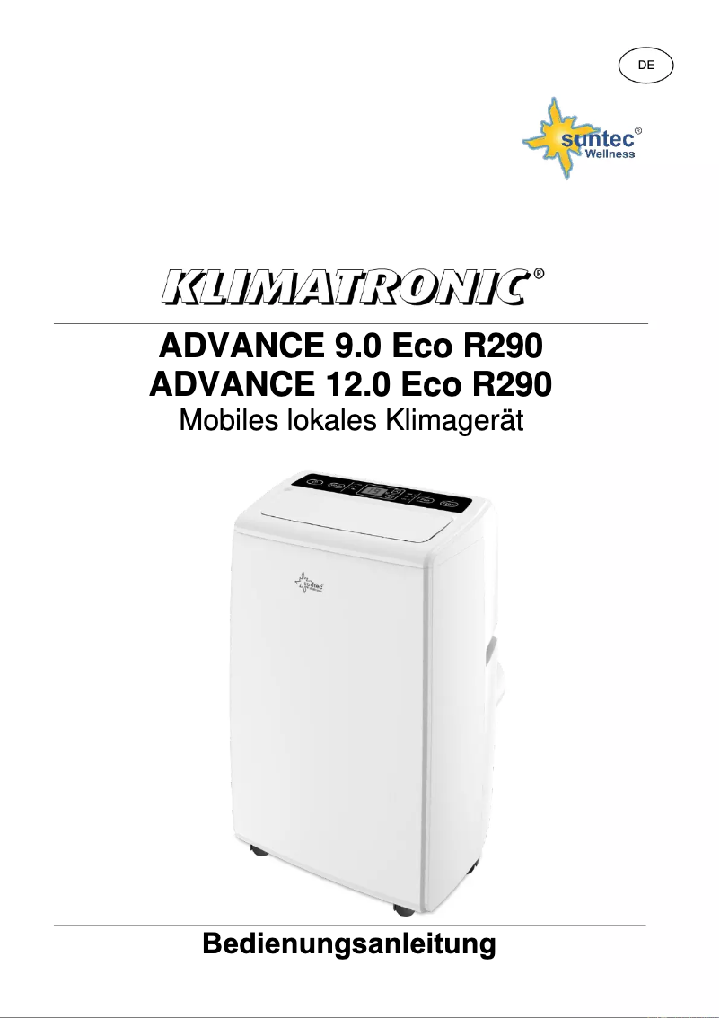 Page 1 de la notice Manuel utilisateur Suntec Klimatronic Advance 12.0 Eco R290