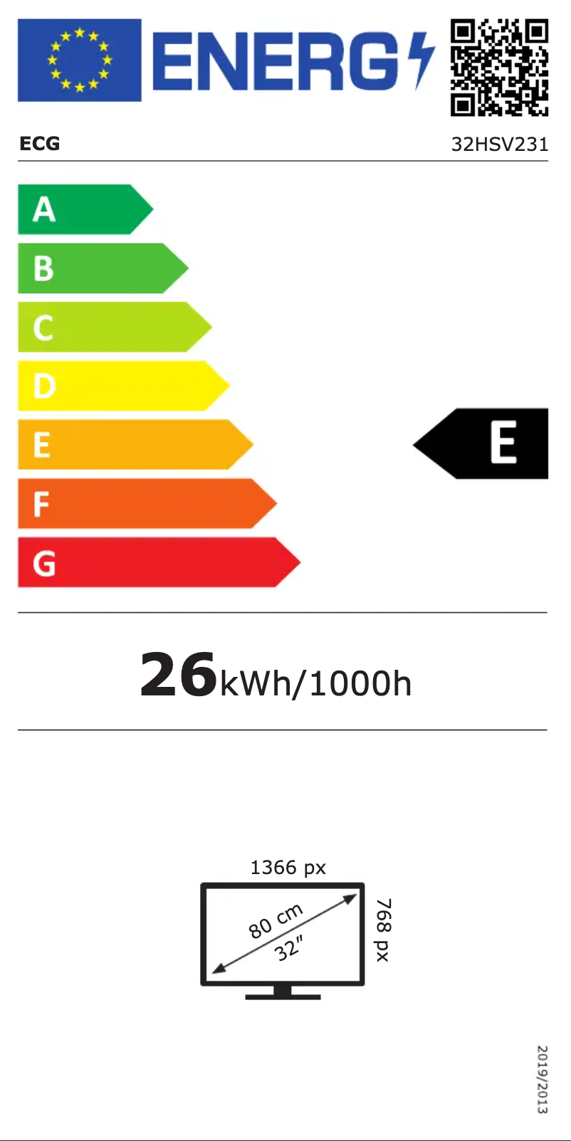 Page n°1 - Label énergétique ECG 32HSV231