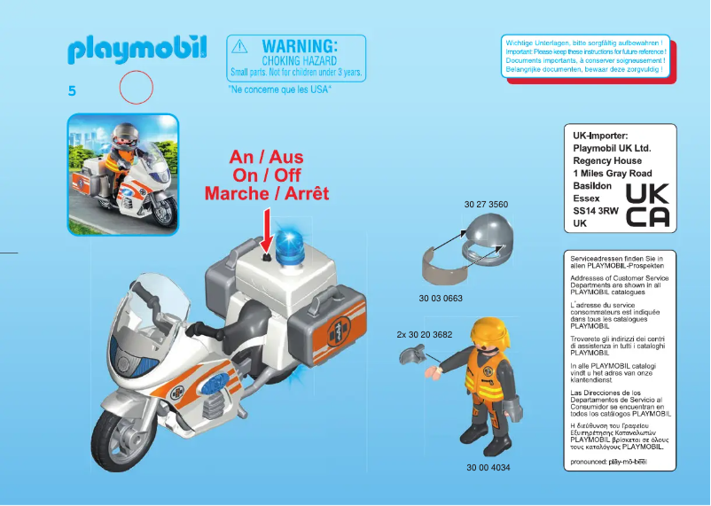 Page n°1 - Manuel utilisateur Playmobil 70051