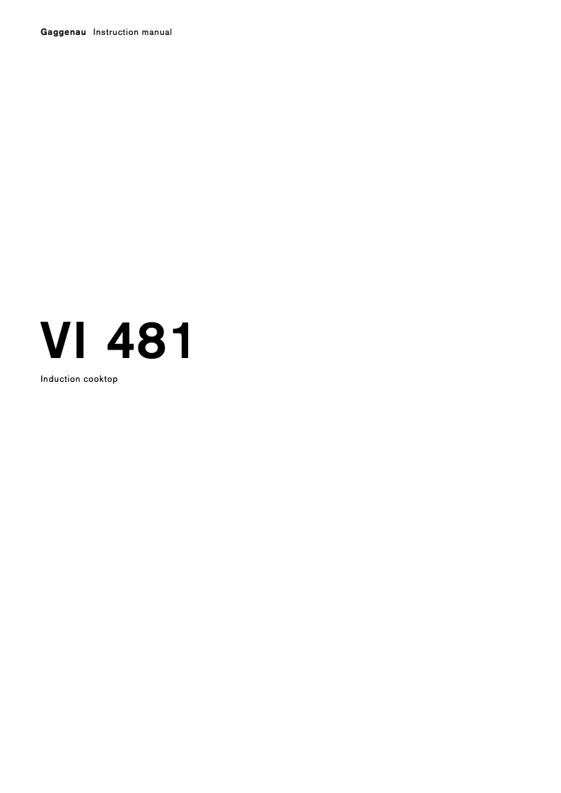 Image de la première page du manuel de l'appareil VI 481 110