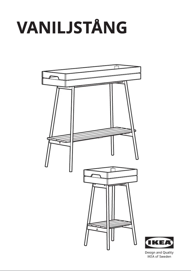 Page 1 de la notice Manuel utilisateur Ikea VANILJSTÅNG 004.263.43