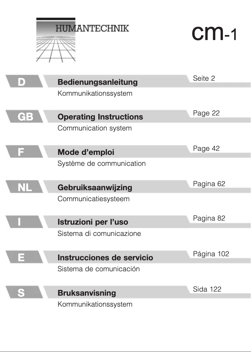 Página 1 del manual Manual de usuario Humantechnik CM-1